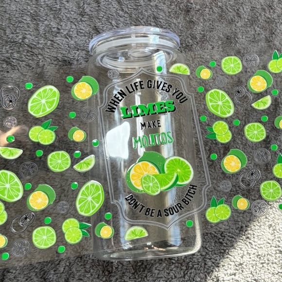 Handmade Other - Lime summer graphic 16oz cup